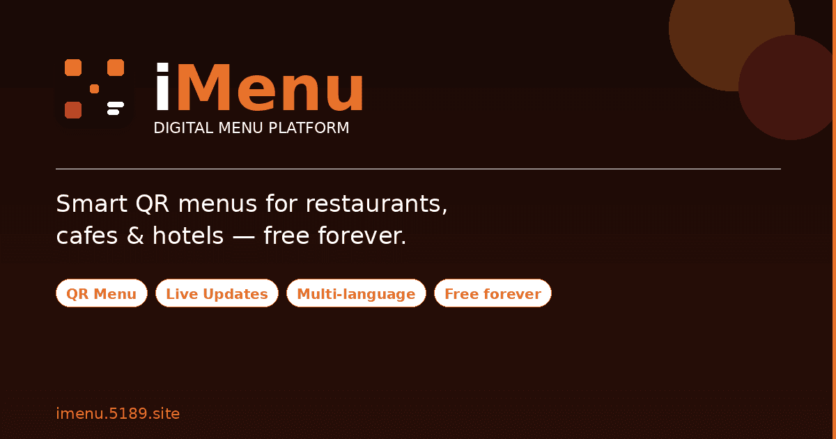 iMenu — A free digital catalog and QR menu platform for restaurants, retail, salons, and any business with a price list.